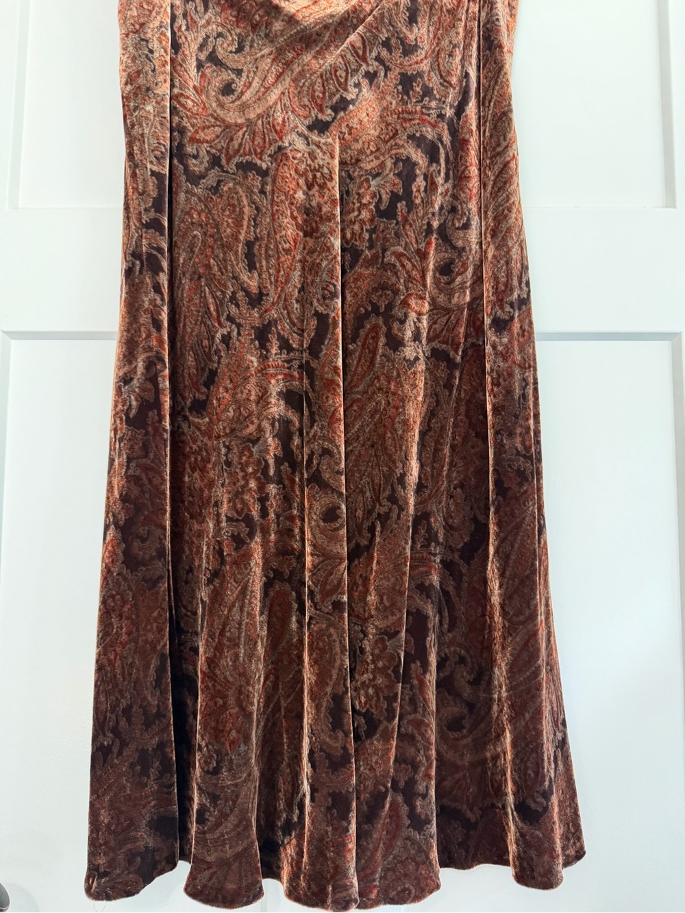 Talbots Collection Silk Blend Burnout Velvet Paisley A-Line Midi Skirt 14 - Picture 3 of 9